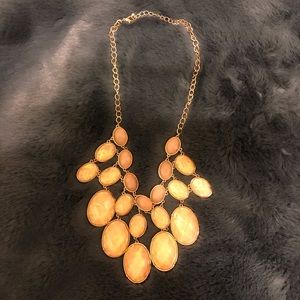 Orange Opalescent Statement Necklace
